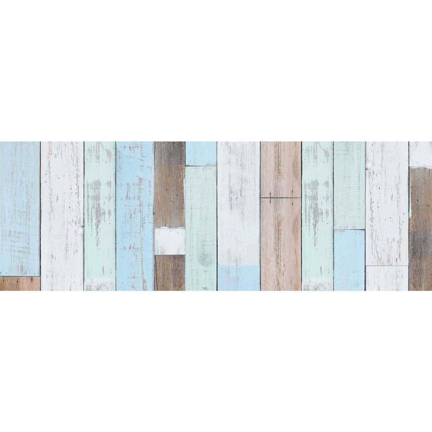 Decoratie Plakfolie Houten Planken Look Blauw-bruin 45 Cm X 2 Meter Zelfklevend Decoratiefolie Meube