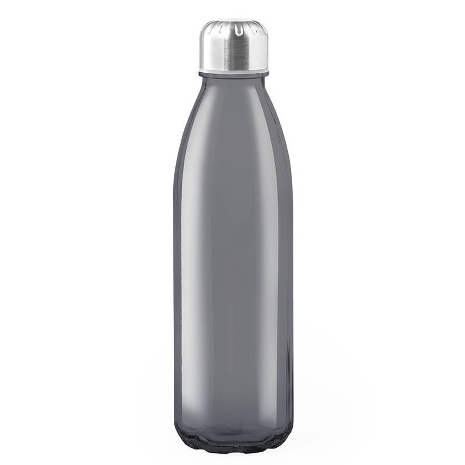 2x Stuks glazen waterfles/drinkfles transparant Rvs dop 500 ml - Drinkflessen | Blokker