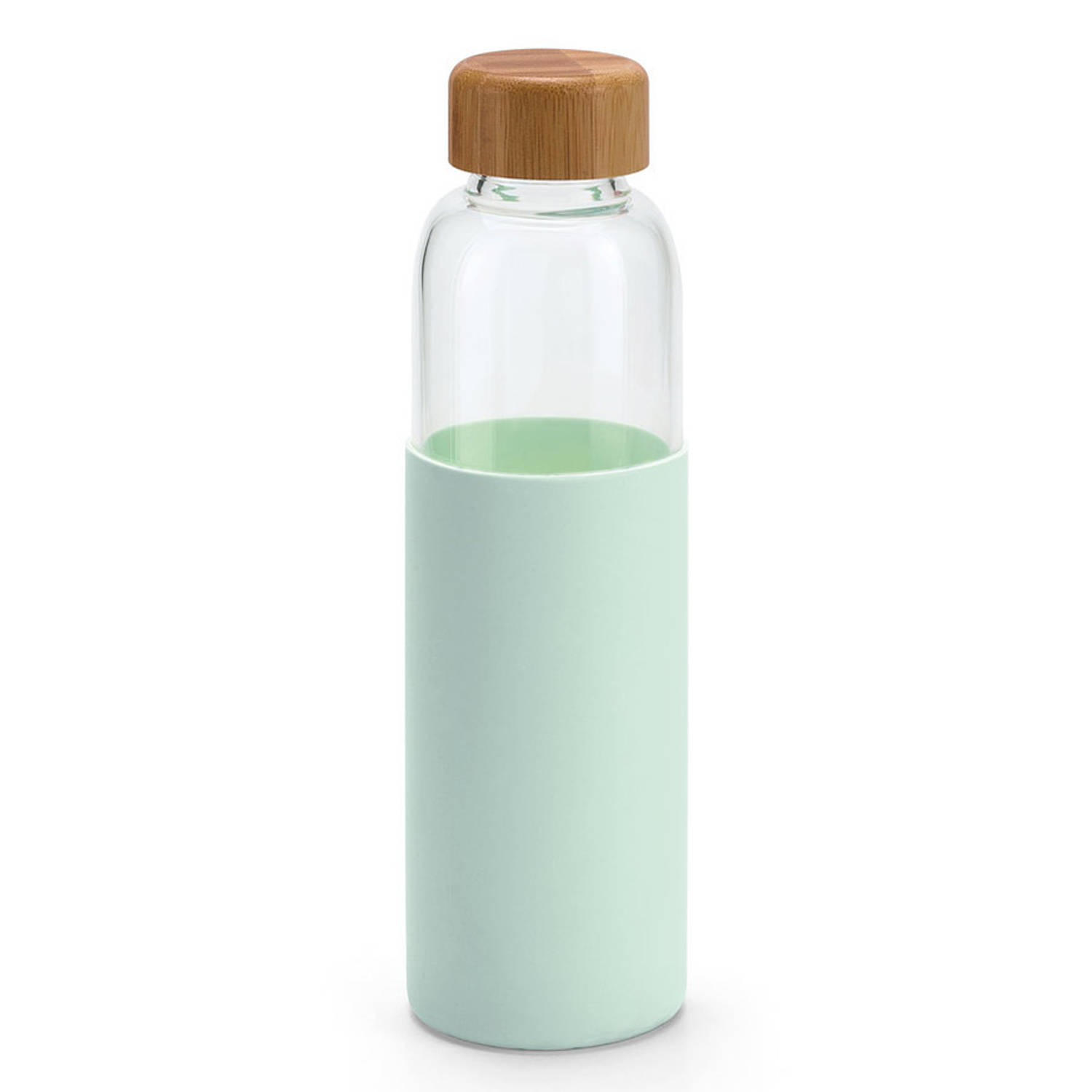 2x glazen waterfles/drinkfles met siliconen bescherm hoes 600 ml - Drinkflessen Blokker