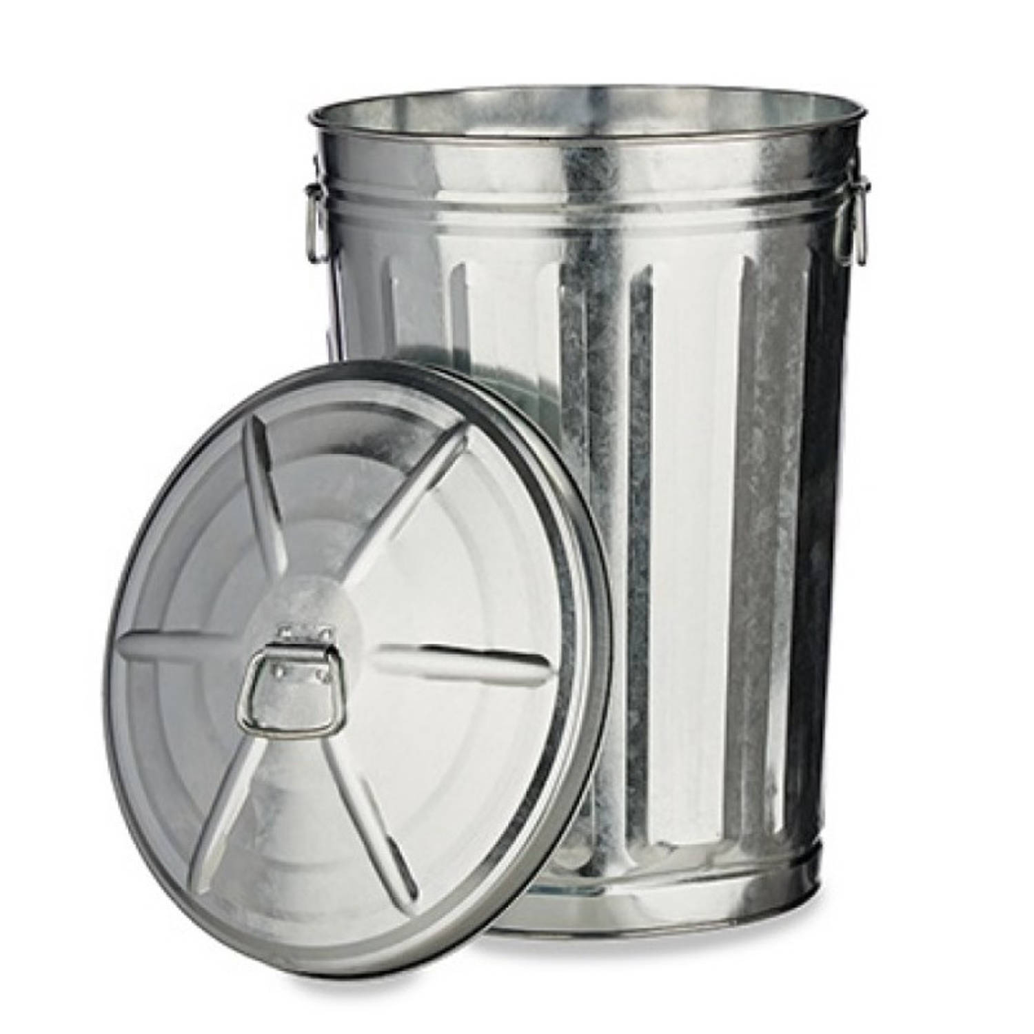 2x stuks vuilnisbakken/vuilnisemmers zilver met deksel 17 36 cm - | Blokker