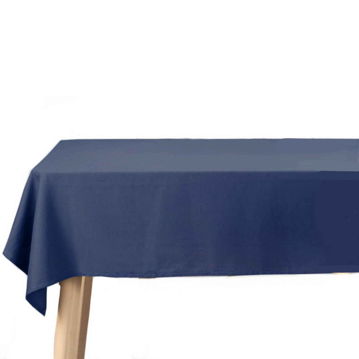 Donkerblauw tafelkleed van katoen 140 x 250 cm - Tafellakens
