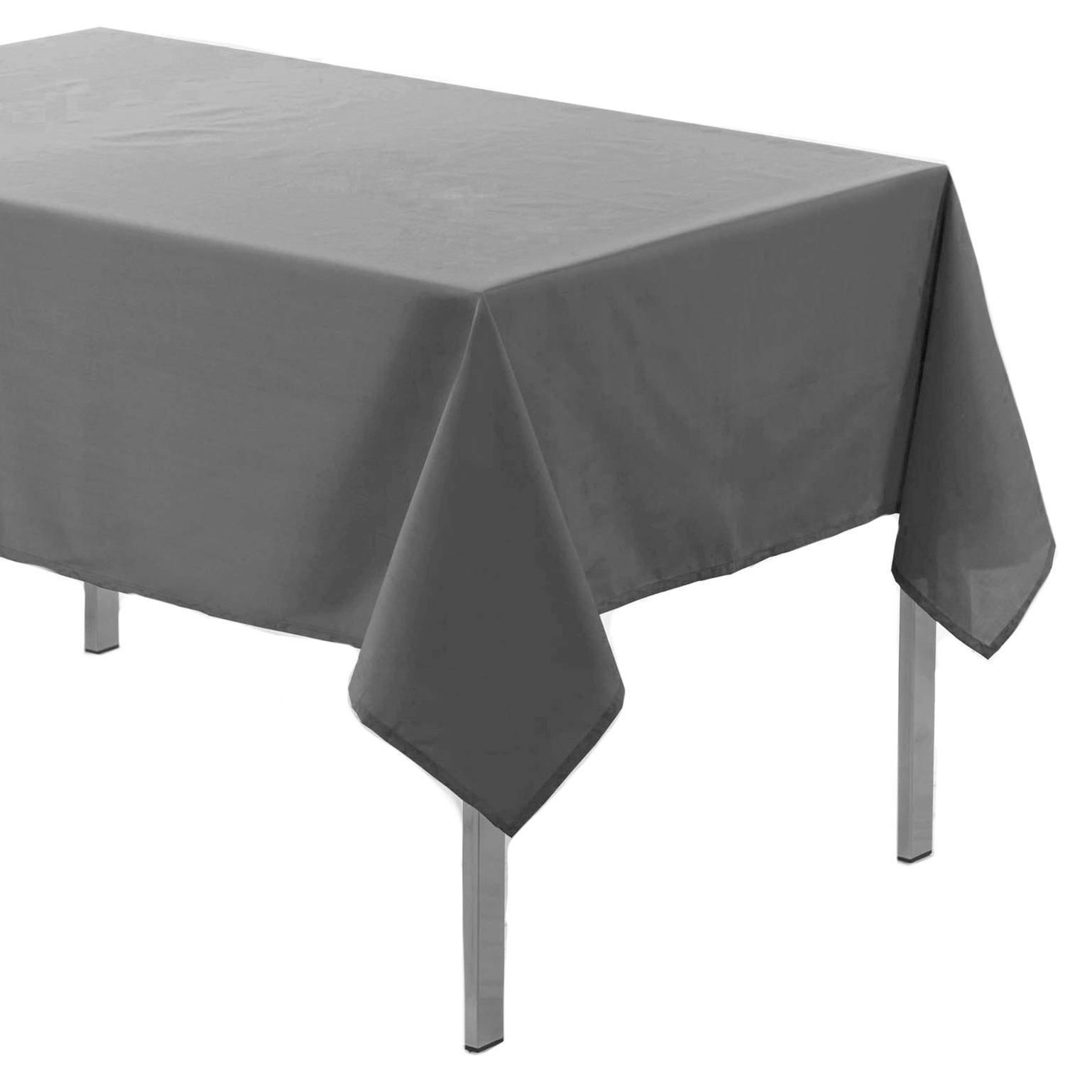Donkergrijs tafelkleed van polyester 140 x 200 cm - Tafellakens