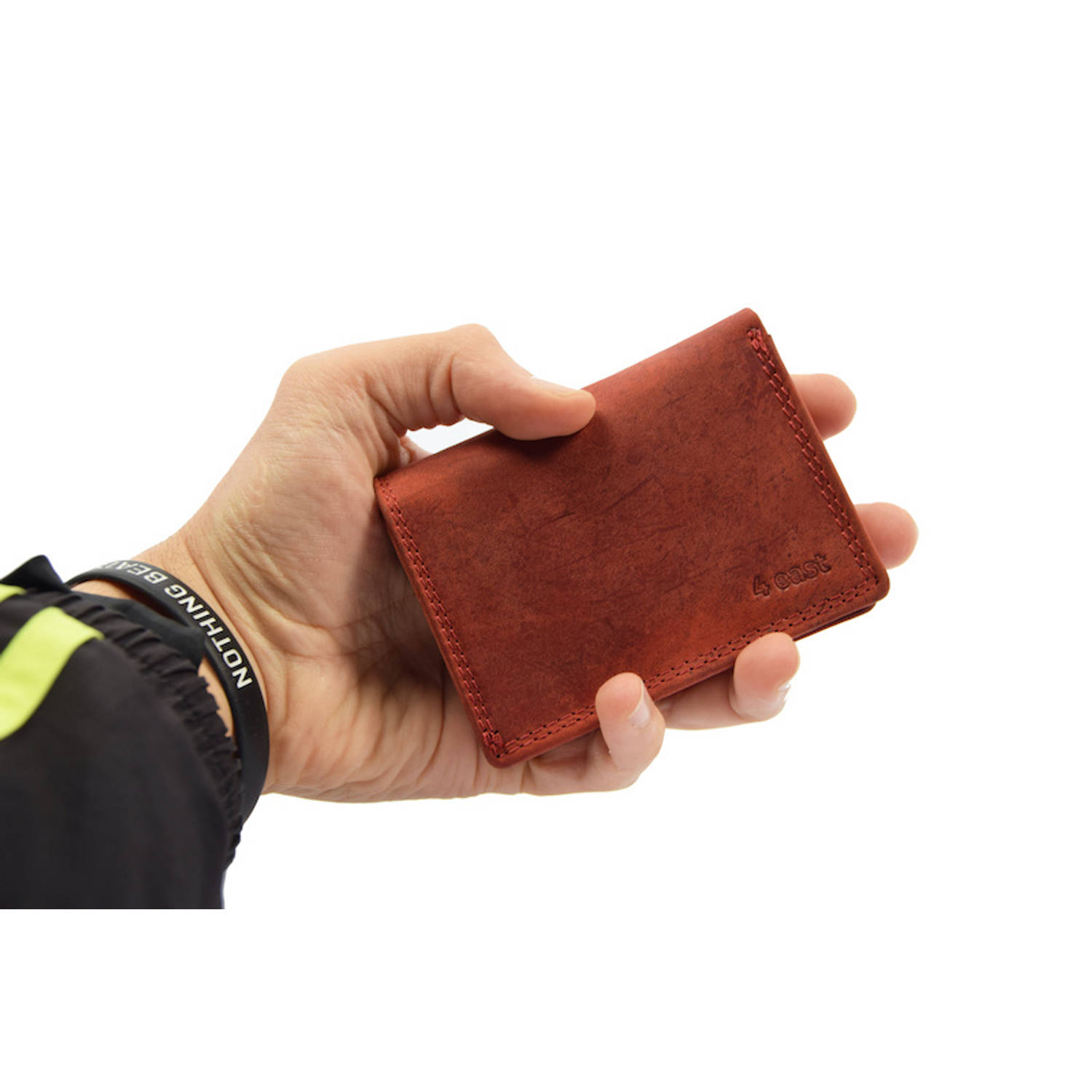 achterstalligheid plaats Verbinding Kleine portemonnee van buffelleer, met kleine geld- zeer compact - RFID -  vakantie portemonnee - Mini portemonnee. Rood | Blokker