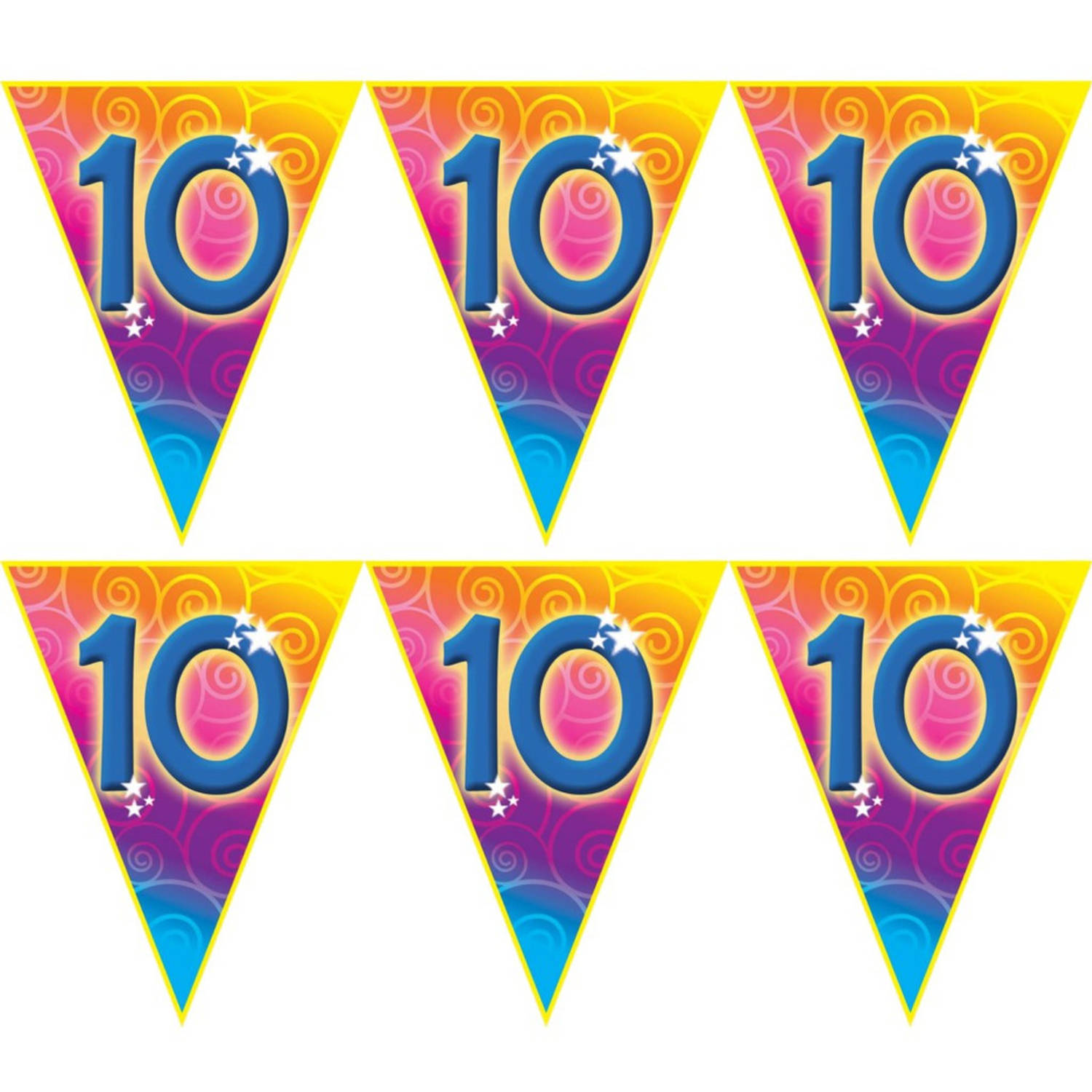 resultaat Somber lint Verjaardag thema 10 jaar geworden feest vlaggenlijn van 5 meter -  Vlaggenlijnen | Blokker