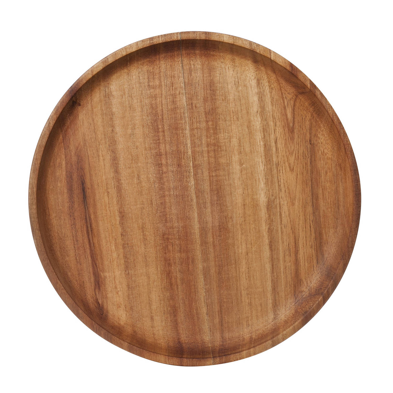 Kaarsenbord/kaarsenplateau bruin hout rond D22 cm - Kaarsenplateaus