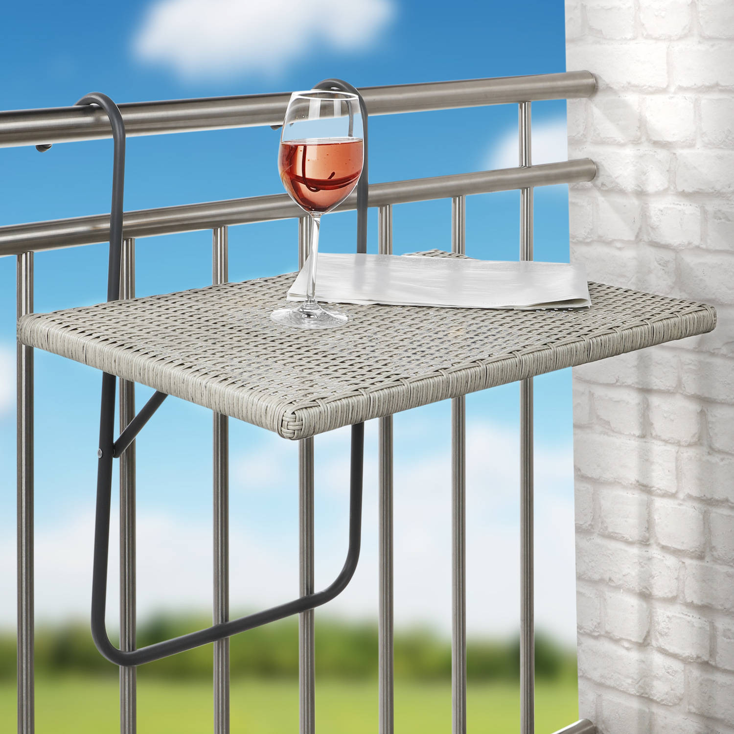 schedel Claire munt Balkontafel / inklapbaar tafeltje grijs voor aan het balkon 60 x 40 cm |  Blokker