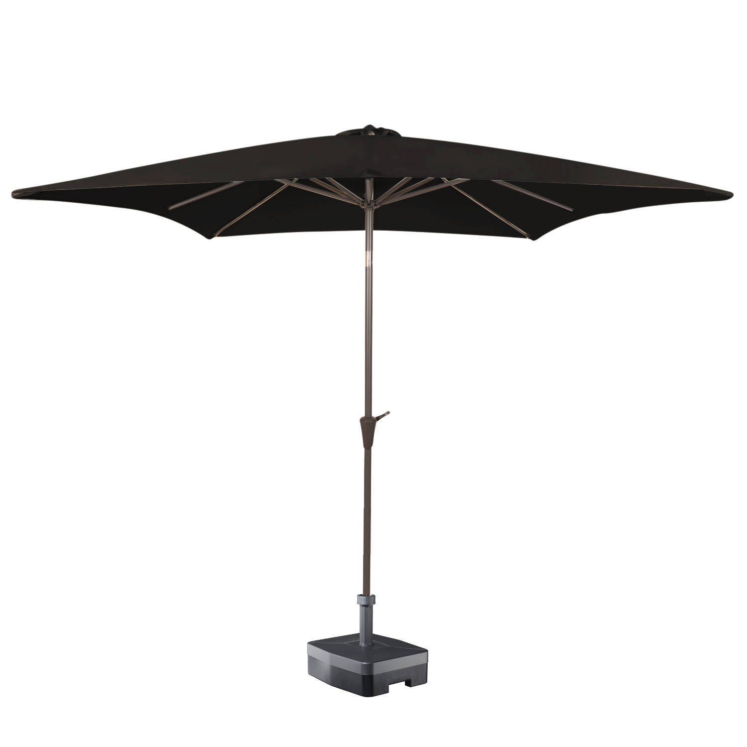 Kopu® vierkante parasol Malaga 200x200 cm - Black