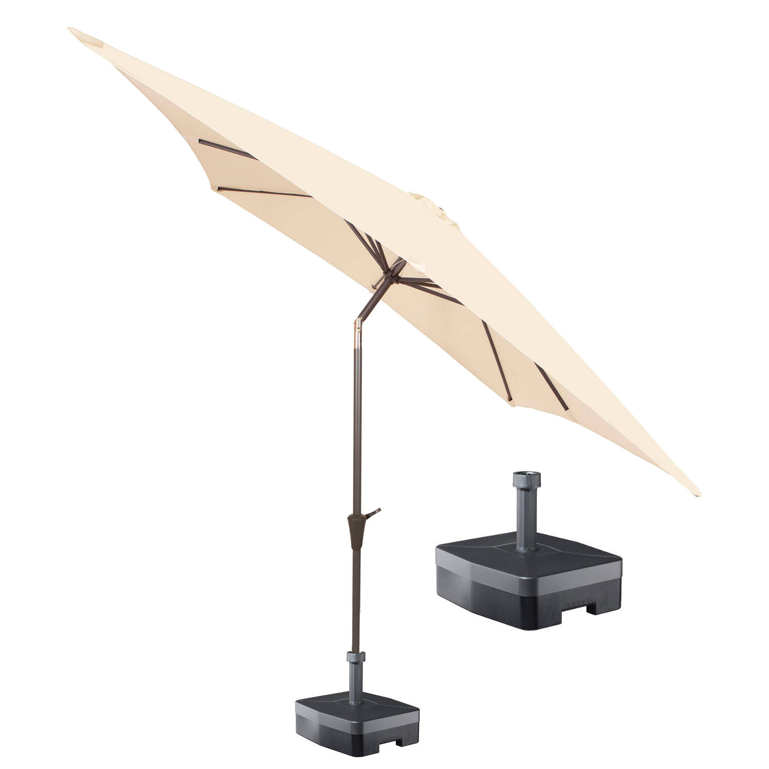 Bezet Wordt erger domein Kopu® vierkante parasol Malaga 200x200 cm met voet - Naturel | Blokker