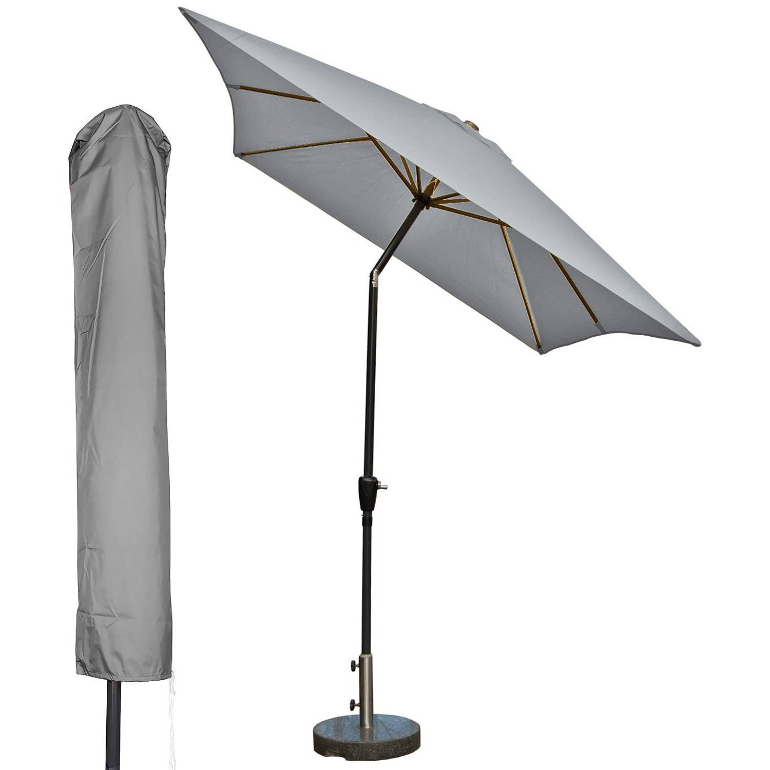 Kopu® Rechthoekige Parasol Bilbao 150x250 Cm Met Hoes Light Grey