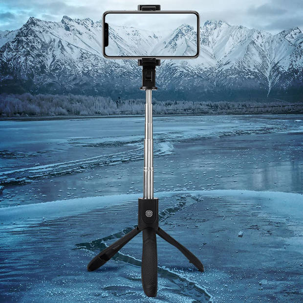 Selfie Stick Tripod - Bluetooth Afstandsbediening - Zwart - 3 in 1