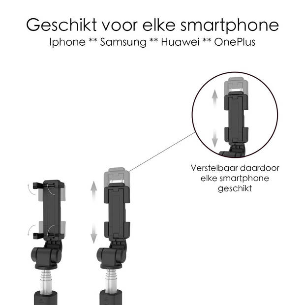 Selfie Stick Tripod - Bluetooth Afstandsbediening - Zwart - 3 in 1