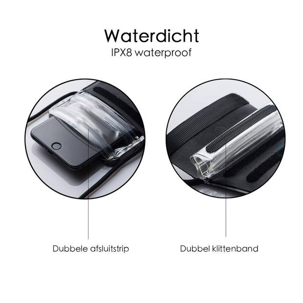 Telefoonhoes Waterdicht - 2 Stuks - Universeel - Zwart