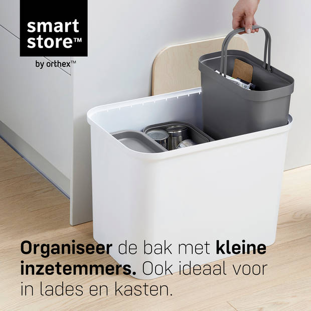 SmartStore - Collect Opbergbox 76 liter Set voor Afvalscheiden Box, Verdelers en Deksel - Polypropyleen - Wit