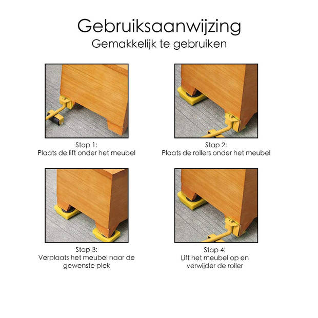 Meubellift Meubellifter 5delig Meubeltransporter 4 stuks