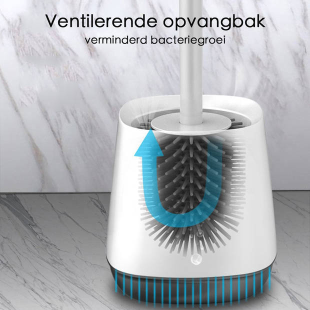 Toiletborstel met Houder – Hygiënische wc borstel - Wit