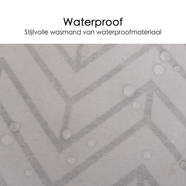 Wasmand - Opbergzak - 60L - Waterproof - Zwart/wit