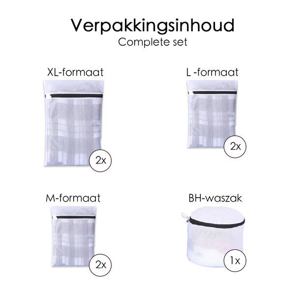 Waszakken - Wasnetten - Packing Cubes - 7 stuks