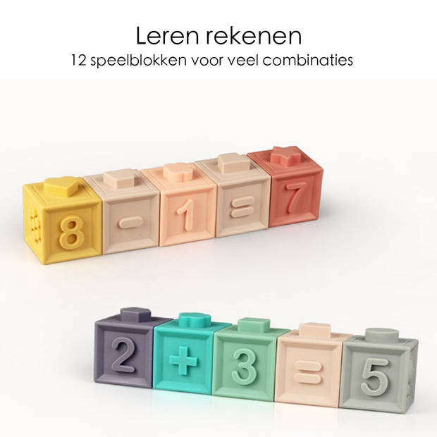 Speelblokken voor Kinderen - Leerblokken - Blokkenset - 12 Stuks