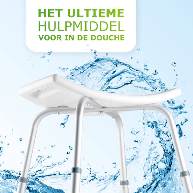 Vivamore Douchekruk - Antislip Douchestoel - In Hoogte Verstelbaar - Max. 150 KG