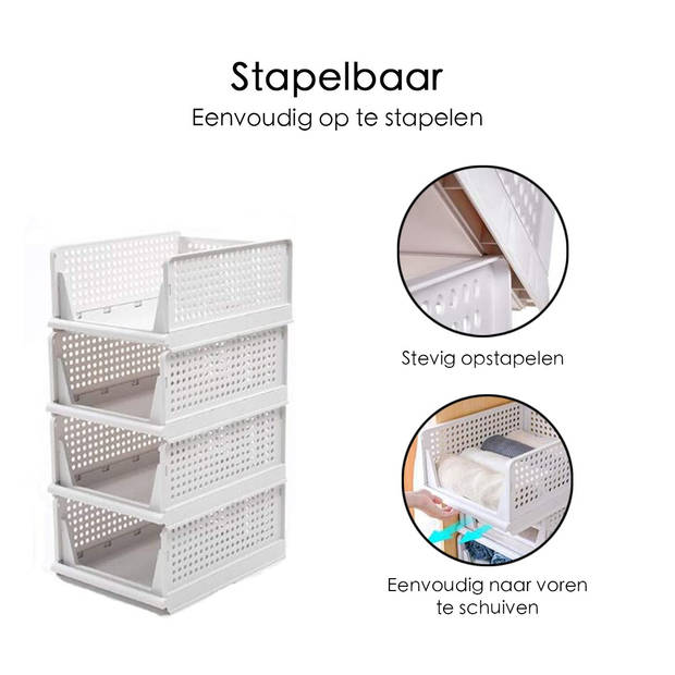 Kast Organizer - Stapelbaar - 18,5 x 32,5 x 43 cm - Wit