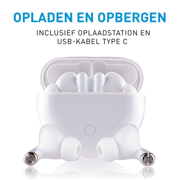 Grundig Oordopjes - Draadloos - Bluetooth - met Microfoon - Wit