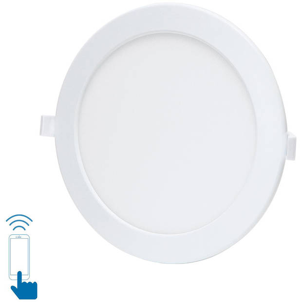LED Downlight - Smart LED - Wifi LED - Slimme LED - Aigi Zumba - 18W - Aanpasbare Kleur - Inbouw Rond - Mat Wit -