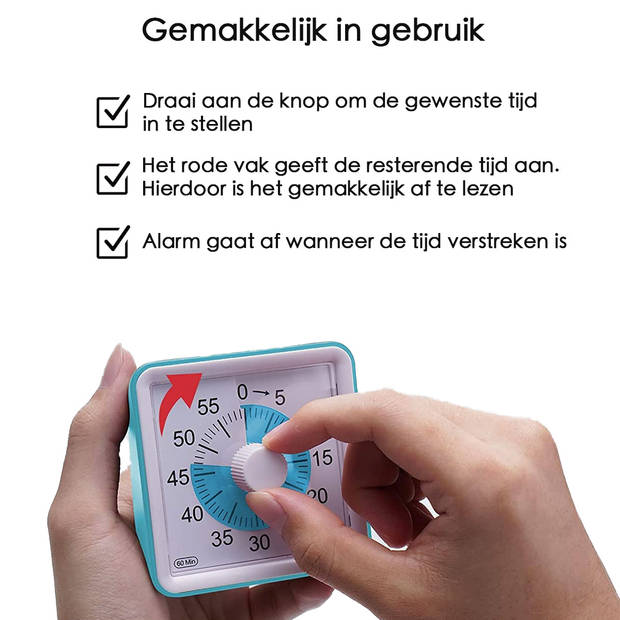 Leerklok voor Kinderen - Timer Kind - Vergaderklok - Aftelklok - Blauw