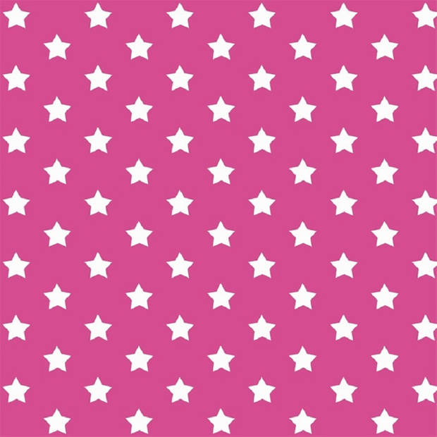Decoratie plakfolie roze met sterren 45 cm x 2 meter zelfklevend - Meubelfolie