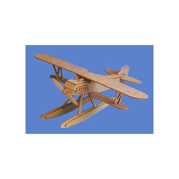 Set van 2x stuks houten bouwpakket speelgoed vliegtuigen - Speelgoed vliegtuigen