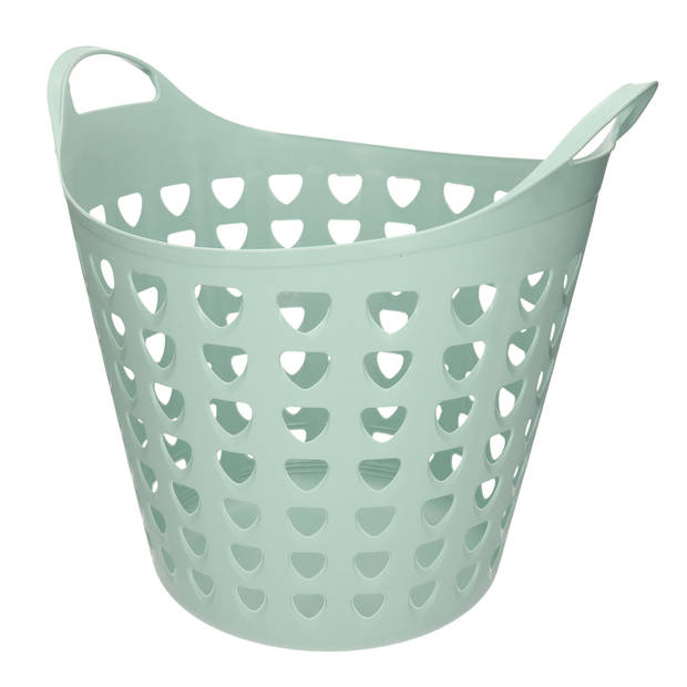 Flexibele wasmand - 26 liter - kunststof - groen - D45 x H40 cm - Wasmanden