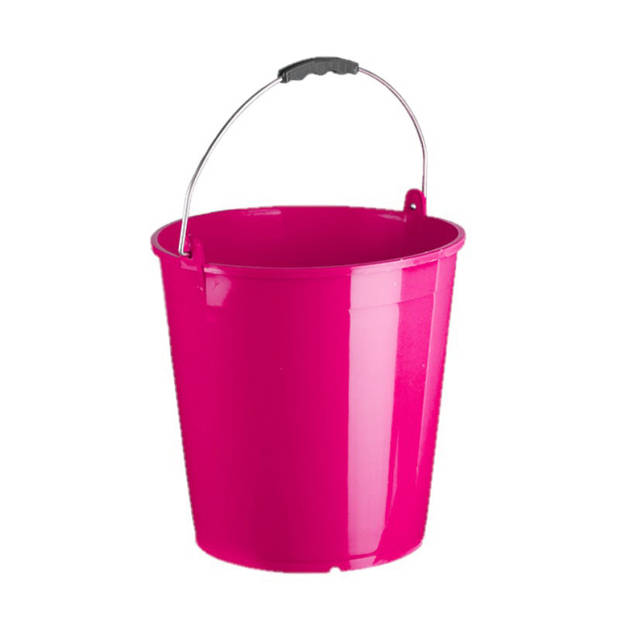 Fuchsia roze schoonmaakemmer/huishoudemmer 15 liter 32 x 31 cm - Emmers