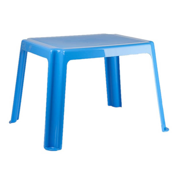Kunststof kindertuinset tafel met 4 stoelen blauw - Kinderstoelen