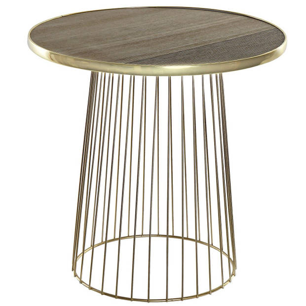 Bijzettafel rond ijzer/MDF goud 40 x 40 cm - Bijzettafels