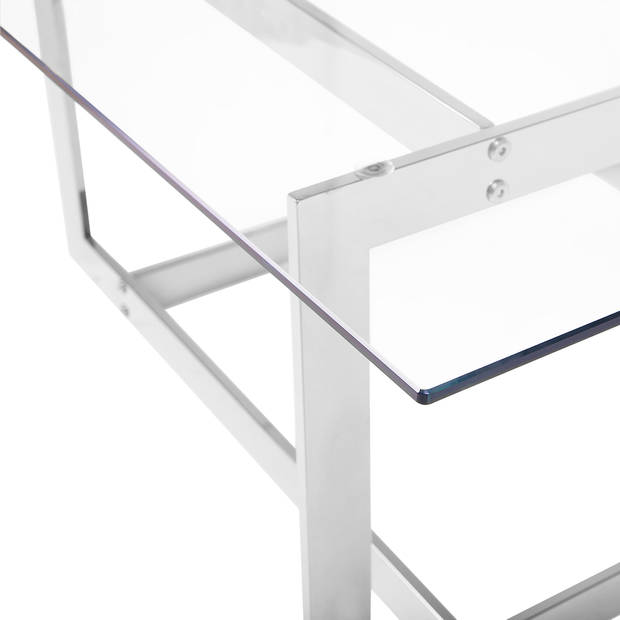 Beliani CRYSTAL - Salontafel-Zilver-Veiligheidsglas