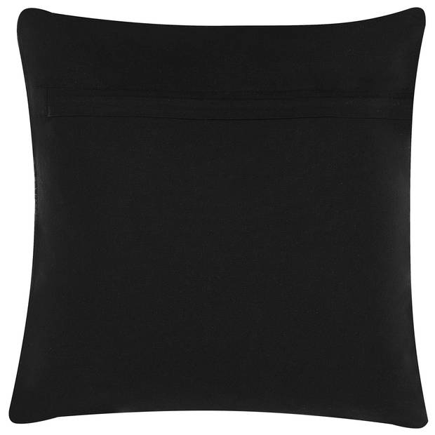 Beliani KARUR - Sierkussen-Zwart-Polyester, Katoen