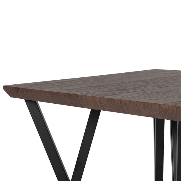 Beliani BRAVO - Eettafel-Donkere houtkleur-MDF