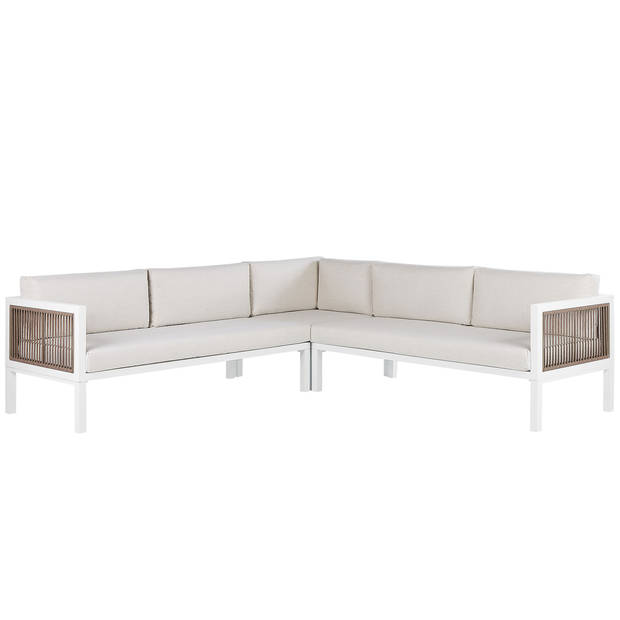 Beliani BORELLO - Loungeset-Wit-Aluminium