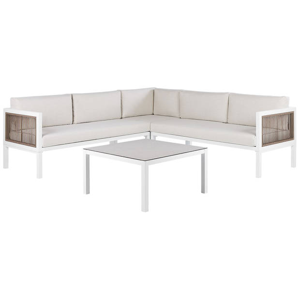 Beliani BORELLO - Loungeset-Wit-Aluminium