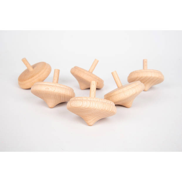 Tickit NATURAL WOODEN SPINNING TOPS