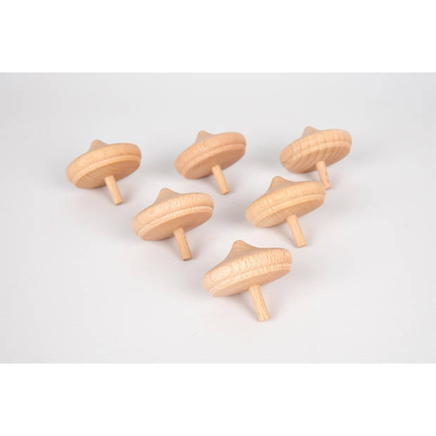 Tickit NATURAL WOODEN SPINNING TOPS