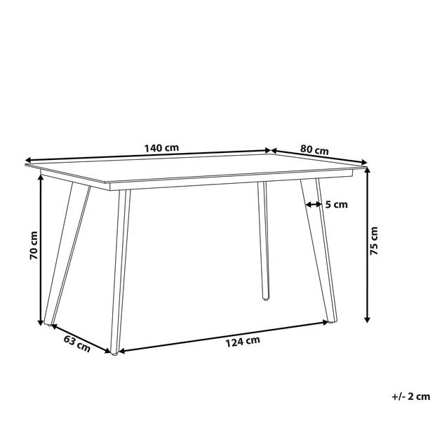 Beliani MILETO - Eettafel-Grijs-Aluminium