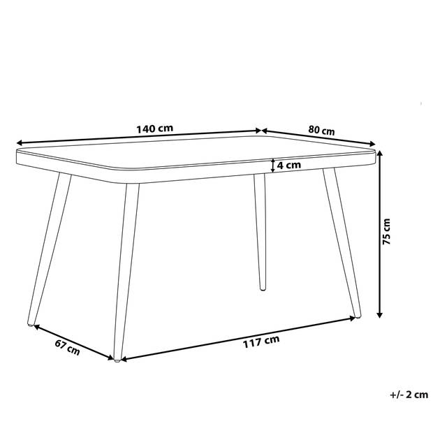 Beliani LIPARI - Tuintafel-Grijs-Aluminium