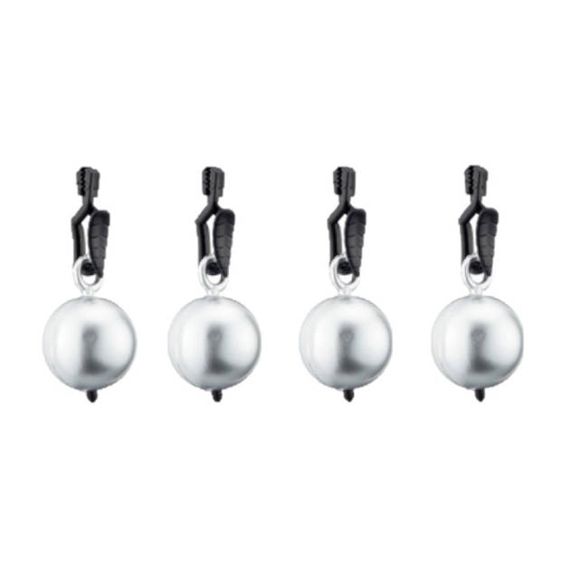 4x stuks tafelkleedgewichtjes zilveren kogels/ballen 3.5 cm - Tafelkleedgewichten
