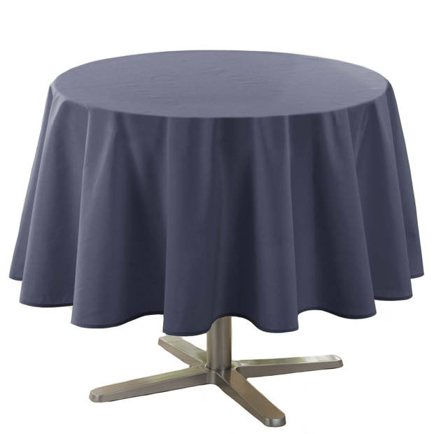 Donkerblauw tafelkleed van polyester rond 180 cm - Tafellakens