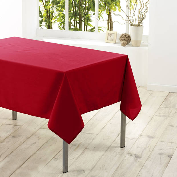 Tafelkleed Rood - polyester - 140 x 200 cm - eettafel tafelkleden - Tafellakens