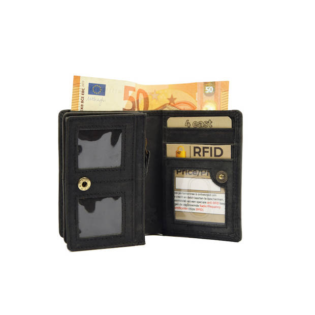 Kleine portemonnee van buffelleer, met kleine geld- zeer compact - RFID - vakantie portemonnee - Mini portemonnee.