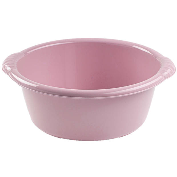 Kunststof teiltje/afwasbak rond 6 liter oud roze - Afwasbak