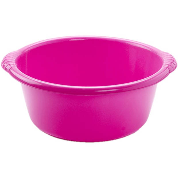 Kunststof teiltje/afwasbak rond 15 liter roze - Afwasbak