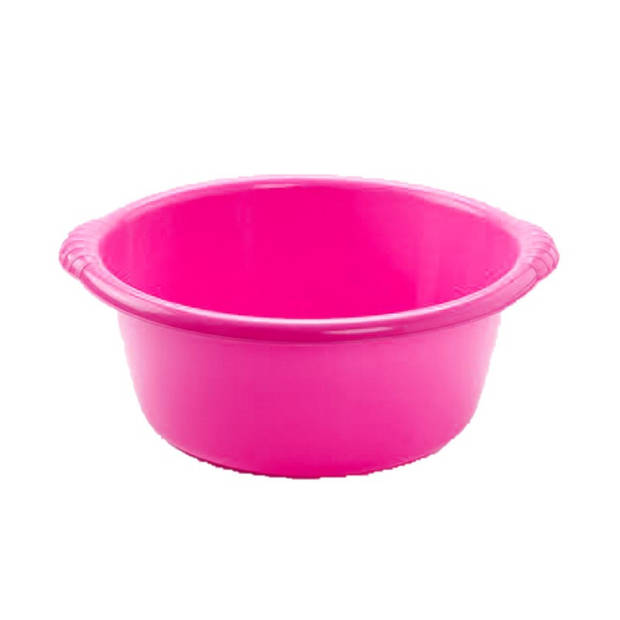 Kunststof teiltje/afwasbak rond 20 liter roze - Afwasbak