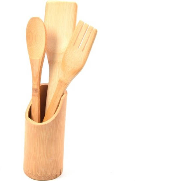 4-delige bamboe spatel set - Bamboe houten keukengerei
